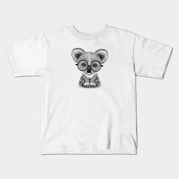 Cute Baby Koala Bear Cub Wearing Glasses Kids T-Shirt by jeffbartels